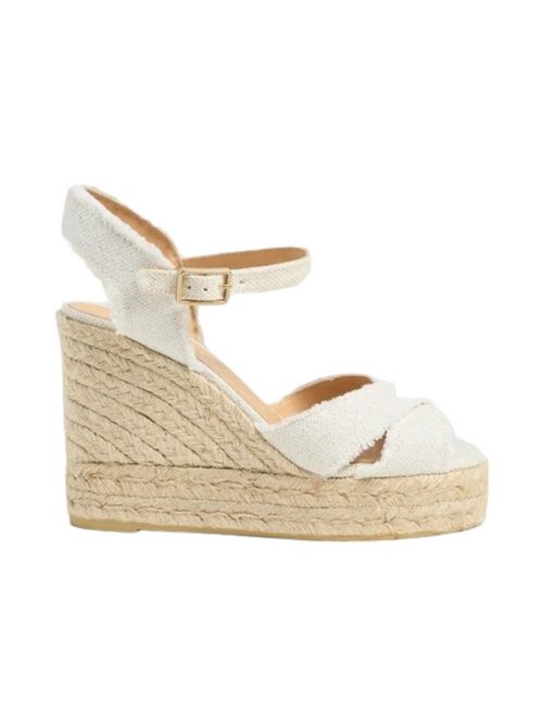 Bromelia women's espadrilles in ivory metallic linen Castaner | BROMELIA8EDBLANCO ORO